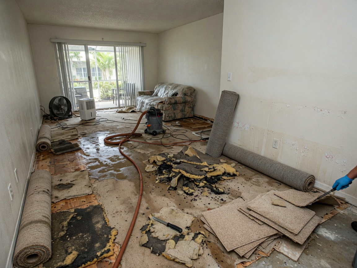 Carpet and Pad Replacement After Water Damage in Davie